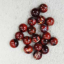 6MM ROUND CABOCHON POPPY JASPER(20PCS/BAG)